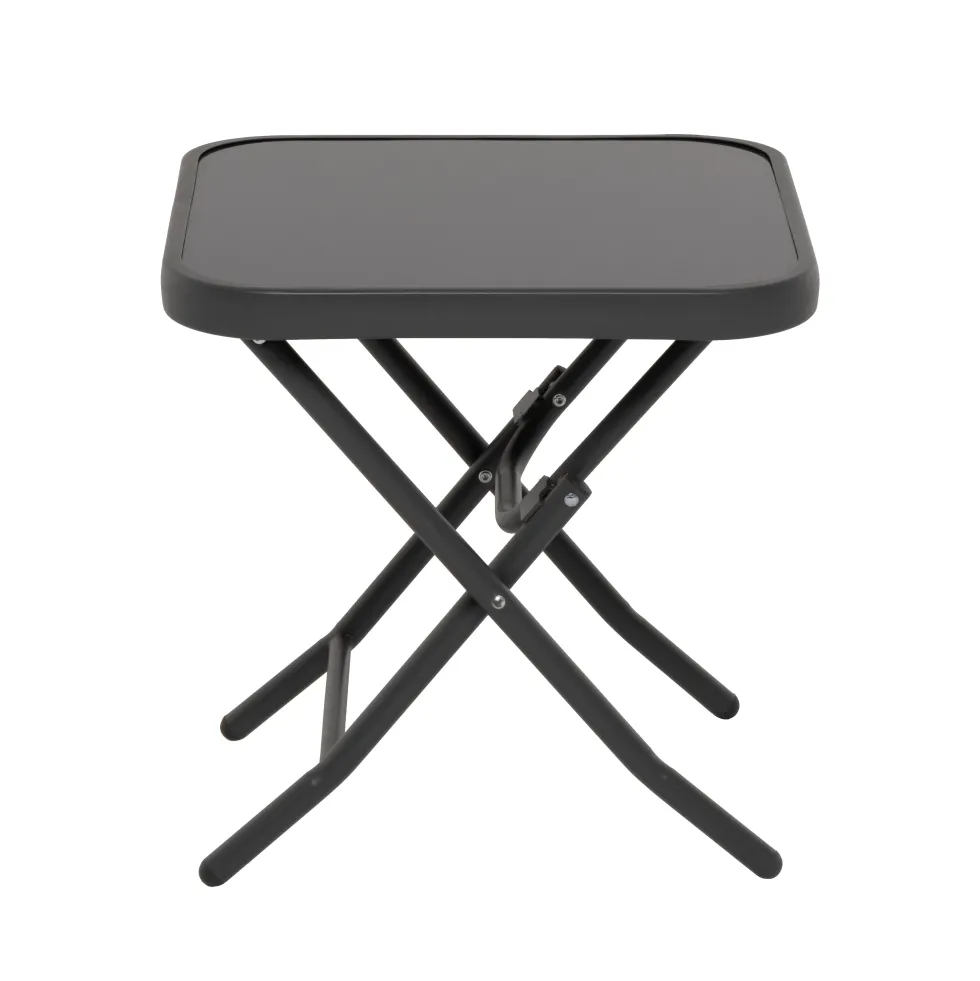 Set da giardino 3 pezzi Tavolino con 2 Poltrone struttura in acciaio Antracite Richiudibili