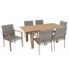Set da giardino 7 pezzi Tavolo con 6 Sedie struttura in Acciaio Effetto Legno e Top in Polywood