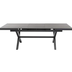 Set da giardino 9 pezzi Tavolo Estensibile con 8 Sedie struttura in alluminio Antracite e braccioli in Polywood