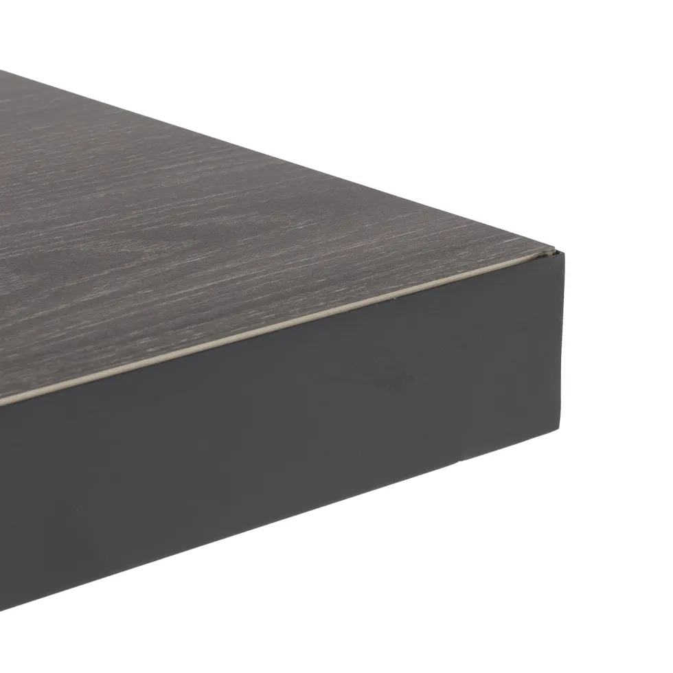 Set da giardino 9 pezzi Tavolo Estensibile con 8 Sedie struttura in alluminio Antracite e braccioli in Polywood