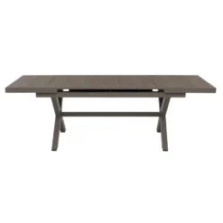 Set da giardino 9 pezzi Tavolo Estensibile con 8 Sedie struttura in alluminio Antracite e Polywood