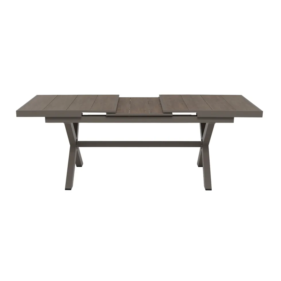 Set da giardino 9 pezzi Tavolo Estensibile con 8 Sedie struttura in alluminio Antracite e Polywood