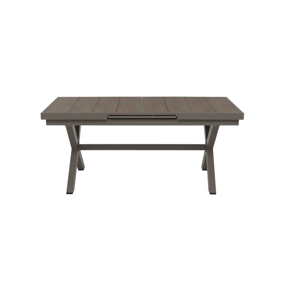 Set da giardino 9 pezzi Tavolo Estensibile con 8 Sedie struttura in alluminio Antracite e Polywood