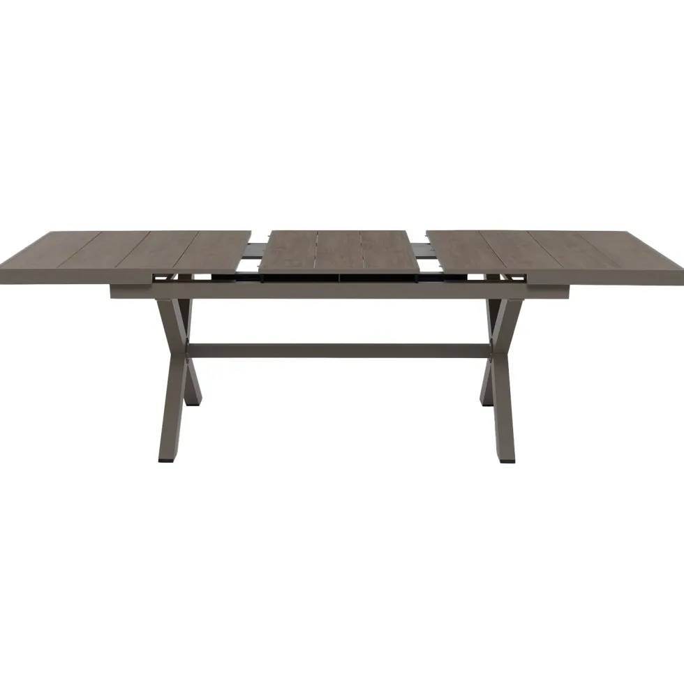 Set da giardino 9 pezzi Tavolo Estensibile con 8 Sedie struttura in alluminio Antracite e Polywood