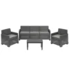 Set da giardino Salento Antracite Linea Rattan