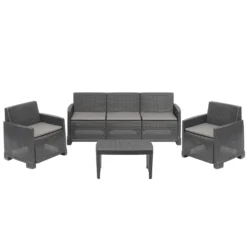 Set da giardino Salento Antracite Linea Rattan