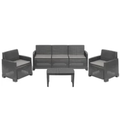 Set da giardino Salento Antracite Linea Rattan