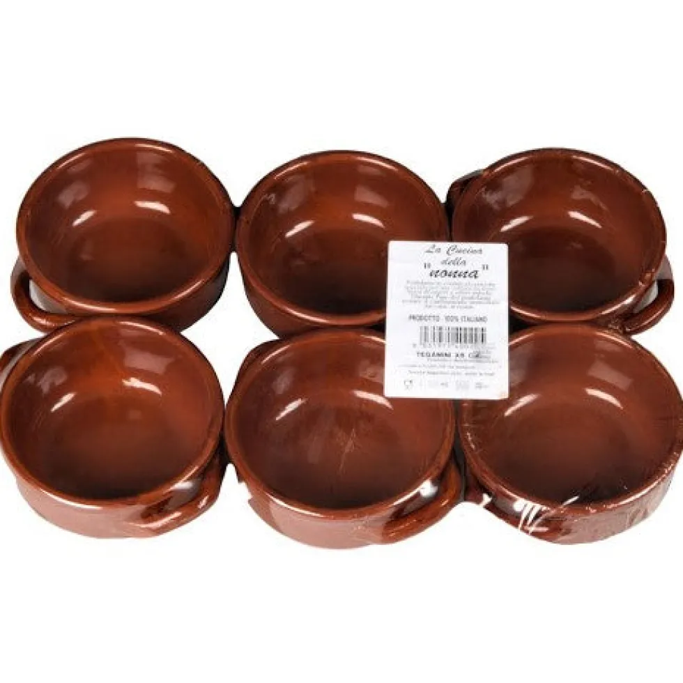 Set di 6 Tegamini in Terracotta Linea La Cucina della Nonna diametro 12 cm