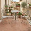 Set giardino Bistrot Tavolo con 2 Sedie in metallo Tortora