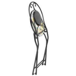 Set giardino Bistrot tavolo rotondo 60 cm e 2 sedie in metallo Nero e Top in ceramica Effetto Mosaico Lemons