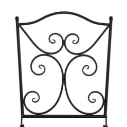 Set giardino Bistrot tavolo rotondo 60 cm e 2 sedie in metallo Nero e Top in ceramica Effetto Marmo Grigio