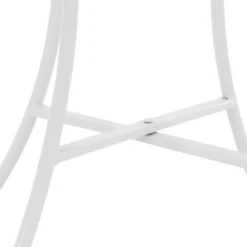 Set giardino Bistrot tavolo rotondo 60 cm e 2 sedie in metallo Bianco e Top in ceramica Effetto Marmo Bianco