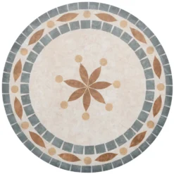 Set giardino Bistrot tavolo rotondo 60 cm e 2 sedie in metallo Nero