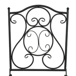 Set giardino Bistrot tavolo rotondo 60 cm e 2 sedie in metallo Nero e Top in ceramica Effetto Mosaico