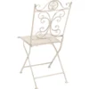 Set giardino Bistrot Tavolo rotondo 70 cm e 2 sedie pieghevoli in metallo Bianco Design Liberty