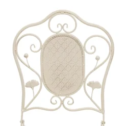 Set giardino Bistrot Tavolo rotondo 70 cm e 2 sedie richiudibili in metallo Crema Design Liberty
