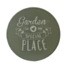 Set giardino Bistrot tavolo rotondo 60 cm e 2 sedie in metallo Verde Salvia