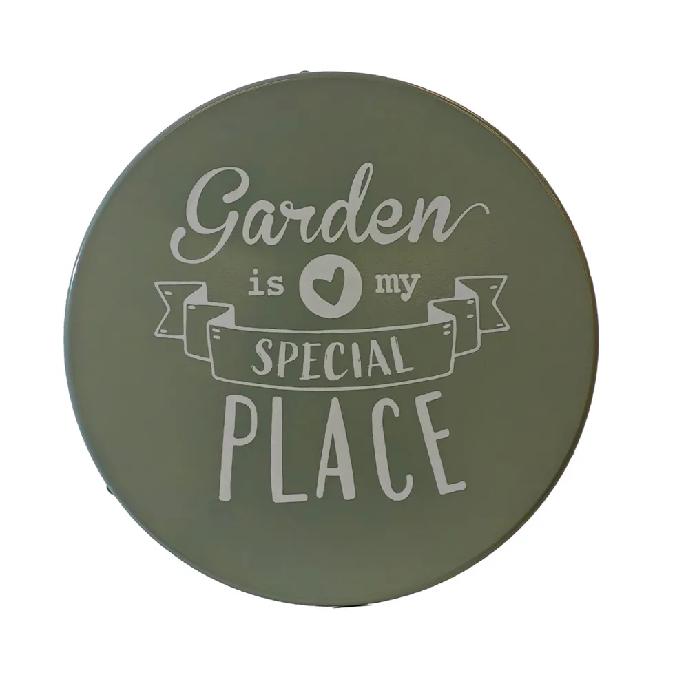 Set giardino Bistrot tavolo rotondo 60 cm e 2 sedie in metallo Verde Salvia