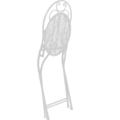 Set giardino Bistrot Tavolo rotondo 60 cm e 2 sedie richiudibili in metallo Bianco Design Liberty