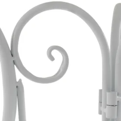 Set giardino Bistrot Tavolo rotondo 60 cm e 2 sedie richiudibili in metallo Bianco Design Liberty