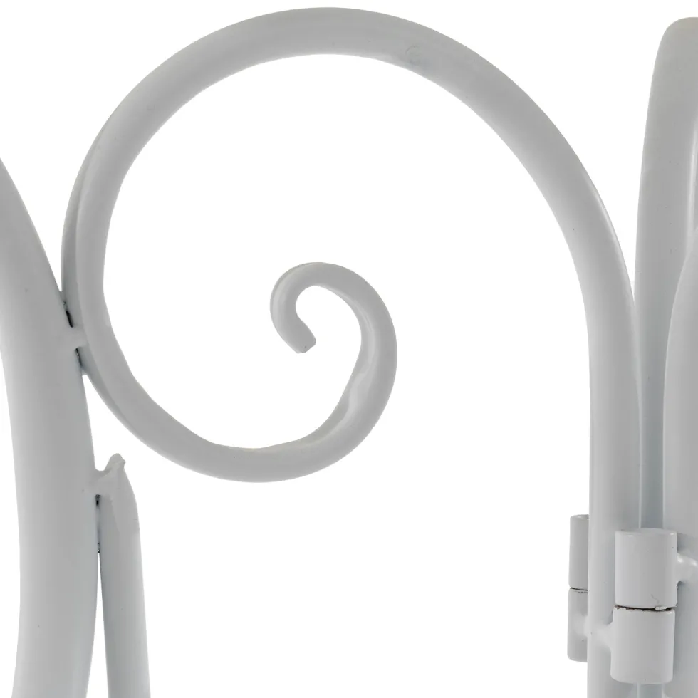 Set giardino Bistrot Tavolo rotondo 60 cm e 2 sedie richiudibili in metallo Bianco Design Liberty