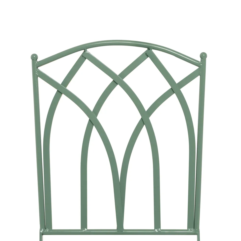 Set giardino Bistrot Tavolo rotondo 60 cm e 2 sedie pieghevoli in metallo Verde Design Liberty