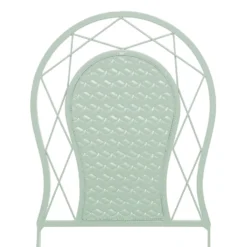 Set giardino Bistrot Tavolo rotondo 70 cm e 2 sedie richiudibili in metallo Verde