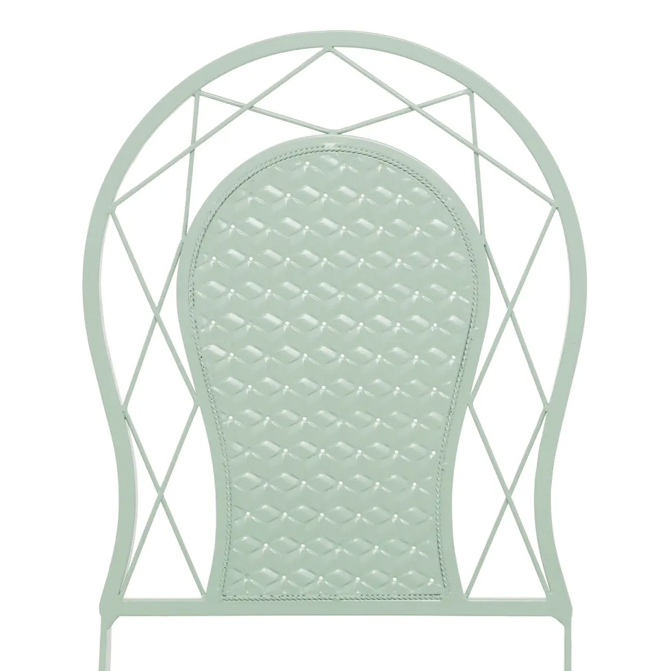 Set giardino Bistrot Tavolo rotondo 70 cm e 2 sedie richiudibili in metallo Verde