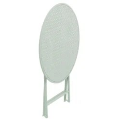 Set giardino Bistrot Tavolo rotondo 70 cm e 2 sedie richiudibili in metallo Verde
