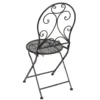 Set giardino Bistrot Tavolo rotondo 60 cm e 2 sedie richiudibili in metallo Nero Design Liberty