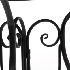Set giardino Bistrot Tavolo rotondo 60 cm e 2 sedie richiudibili in metallo Nero Design Liberty
