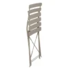 Set giardino Bistrot tavolo 60x60 cm e 2 sedie pieghevoli in acciaio Tortora
