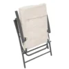 Set giardino Tavolo 45x45 cm e 2 sedie in acciaio Antracite Richiudibili con Cuscini Ècru