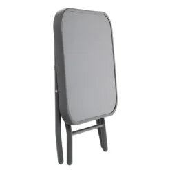 Set giardino Tavolo 45x45 cm e 2 sedie in acciaio Antracite Richiudibili con Cuscini Ècru