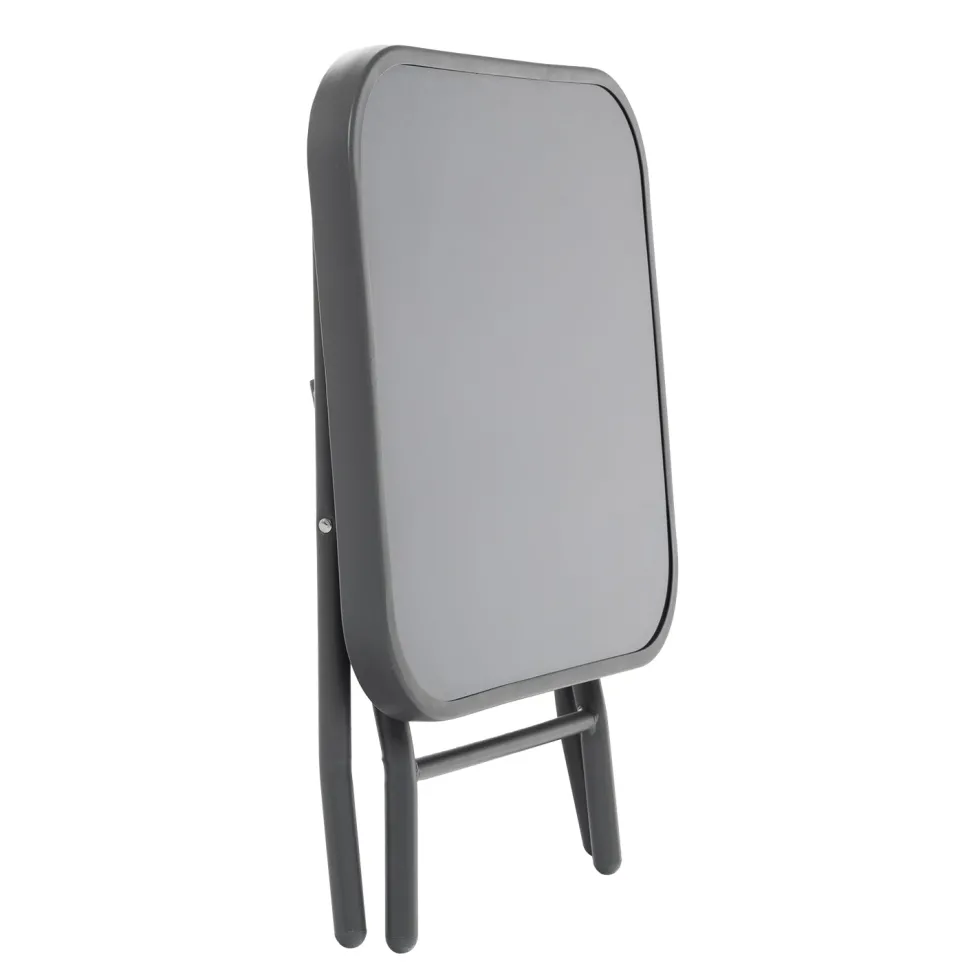 Set giardino Tavolo 45x45 cm e 2 sedie in acciaio Antracite Richiudibili con Cuscini Ècru