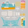Set Gioco Frutta Shopping/Spesa & Griglia 17 Pezzi Educativi