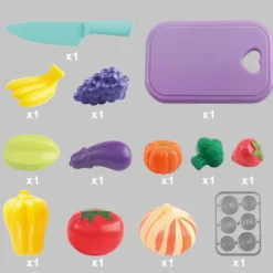 Set Gioco Frutta Shopping/Spesa & Griglia 17 Pezzi Educativi
