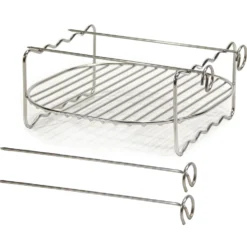 Set Griglia con 4 Spiedini per Friggitrice ad Aria h7x17x17 cm