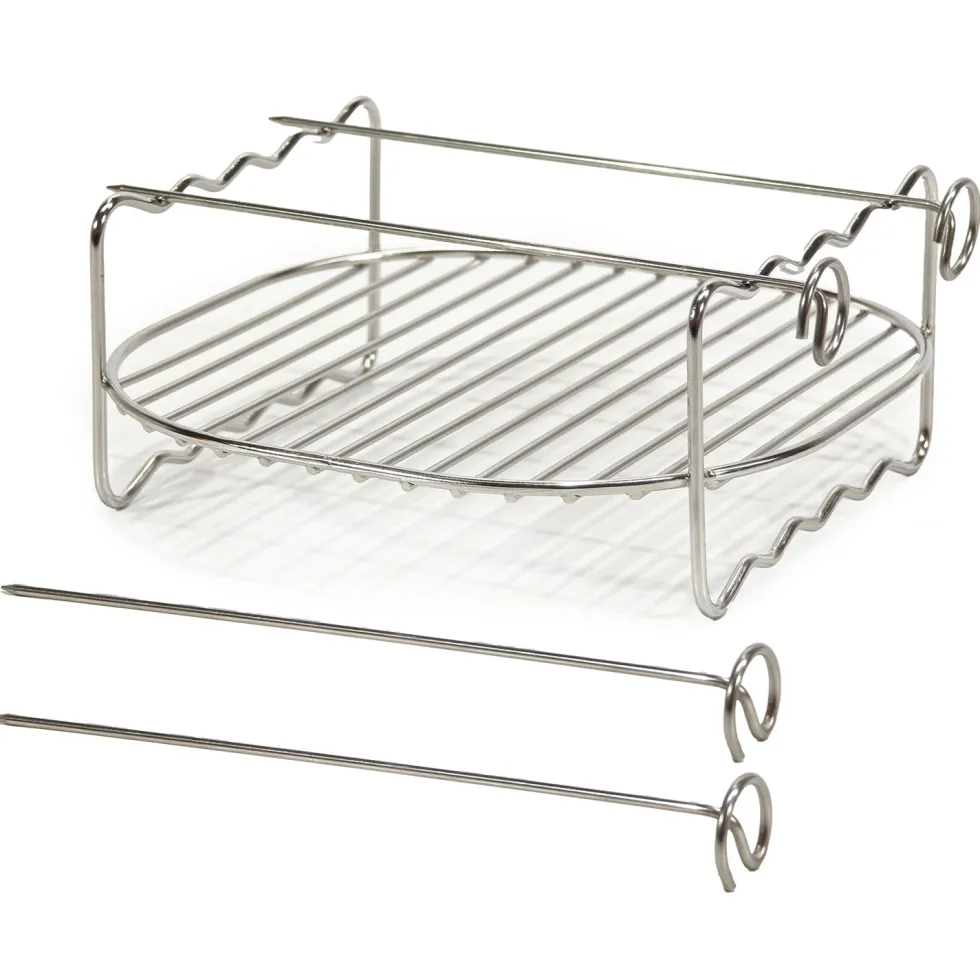 Set Griglia con 4 Spiedini per Friggitrice ad Aria h7x17x17 cm