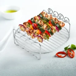 Set Griglia con 4 Spiedini per Friggitrice ad Aria h7x17x17 cm