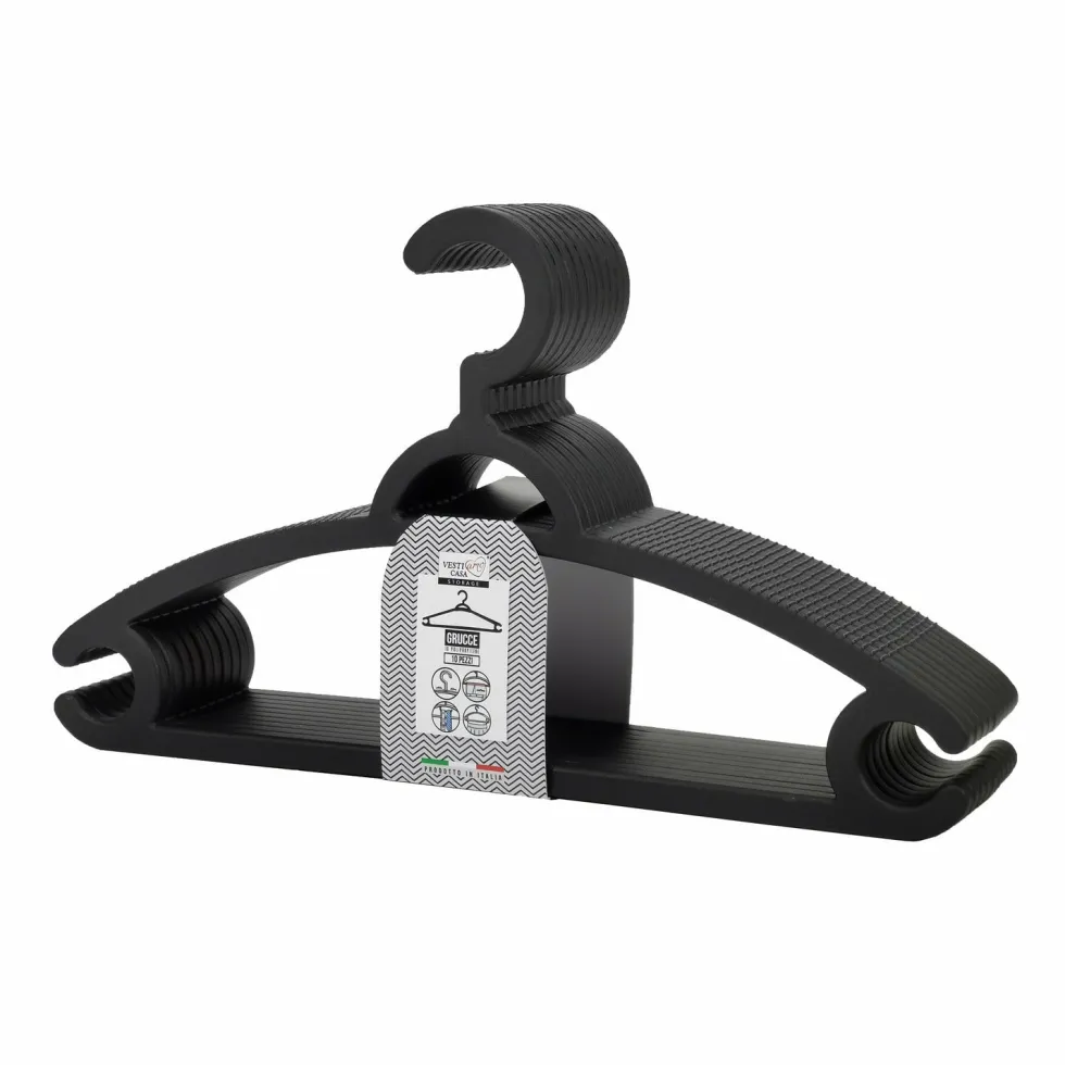 Set 10 Grucce Elite in Polipropilene Nero 41 cm