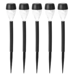 Set 5 Lampade Solari LED da Giardino con Picchetto Luce Calda