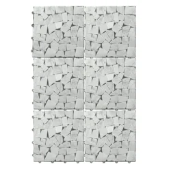 Set 6 mattonelle ad Incastro in pietra Bianca 30x30cm