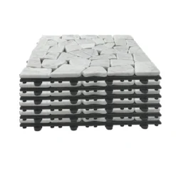 Set 6 mattonelle ad Incastro in pietra Bianca 30x30cm