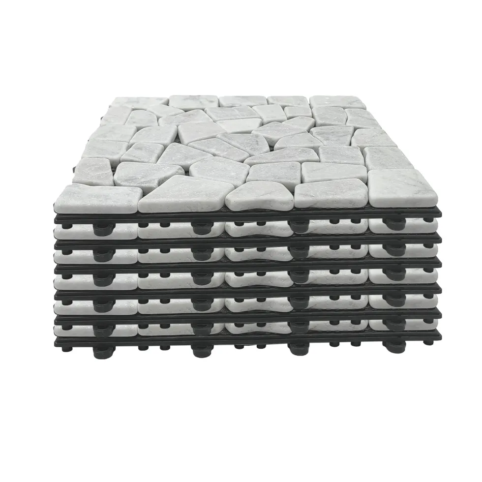 Set 6 mattonelle ad Incastro in pietra Bianca 30x30cm
