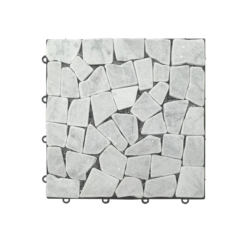 Set 6 mattonelle ad Incastro in pietra Bianca 30x30cm
