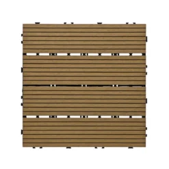 Set 6 Mattonelle da Esterno in WPC a Incastro Marroni 29×29 cm