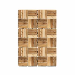 Set 6 mattonelle in legno di Acacia Naturale 30x30cm