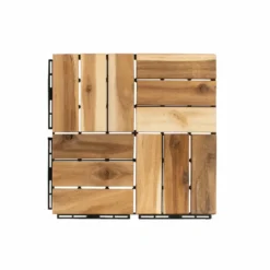 Set 6 mattonelle in legno di Acacia Naturale 30x30cm
