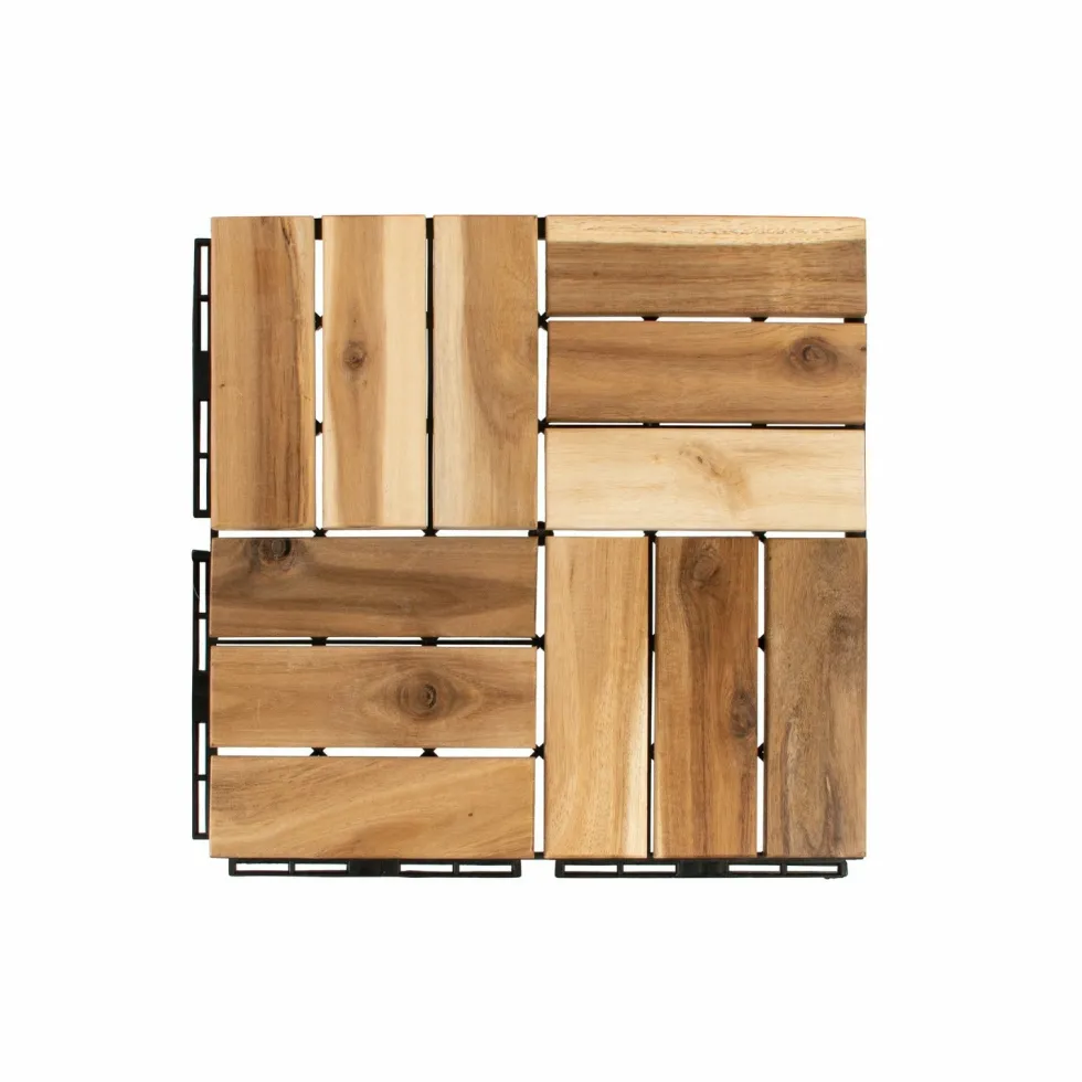 Set 6 mattonelle in legno di Acacia Naturale 30x30cm